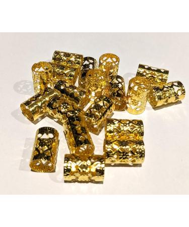 Long Gold Braiding Hair Cuff Clip Buckle Adjustable Dreadlock Braids Decorative Hair Accessories 18by10mm 20 Gold - Buy Online on GoSupps.com