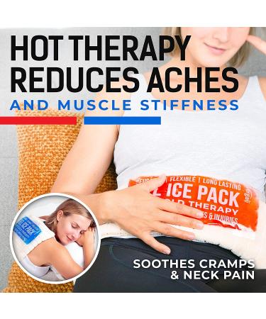 Reusable Gel Ice Packs for Injuries - Hot and Cold Compress for Shoulder, Knee, Ankle, Back, Neck, Foot, Wrist - Flexible Cold Packs for Pain Relief - Set of 2 - Buy Online on GoSupps.com