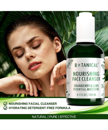 Botanical Nourishing Face Cleanser | Brightening Cranberry & Lime | Organic Natural Skincare 4.1 fl oz - Buy Online on GoSupps.com