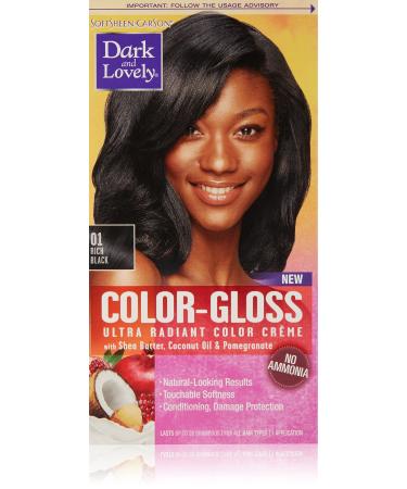 SoftSheen-Carson Dark and Lovely Color-Gloss Ultra Radiant Color Cr me Rich Black 1 Count (Pack of 1) Rich Black