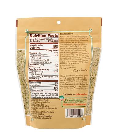 Bob's Red Mill Hulled Hemp Seed Hearts - 8 Oz | Healthy Superfood Snack - Buy Online on GoSupps.com