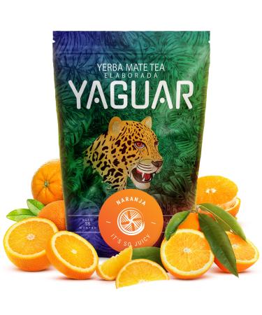 Yaguar Yerba Mat Naranja 500g Mat avec Orange Mat Br silien Rafra chissement sans Gluten 500 g (Lot de 1)