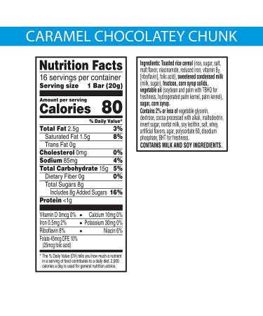 Rice Krispies Treats Caramel Chocolatey Chunk Snack Bars - 16 Bars, 11.2oz Box for Kids School Lunch - Value Pack - Buy Online on GoSupps.com