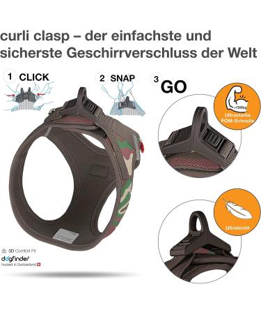Curli Clasp Air-Mesh Vest Harness - Camo Design for Small Pets (2XS) - International Shipping Available - Buy Online on GoSupps.com