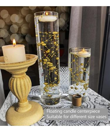 50 Pcs Gold Faux Pearl String for Wedding Centerpieces | Vase Filler for Floating Candles and Parties - Buy Online on GoSupps.com
