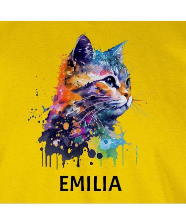 Personalized Cat T-Shirt for Men - Custom Gift with Names - Shirtracer - Yellow 3XL - Perfect for Cat Lovers - Buy Online on GoSupps.com