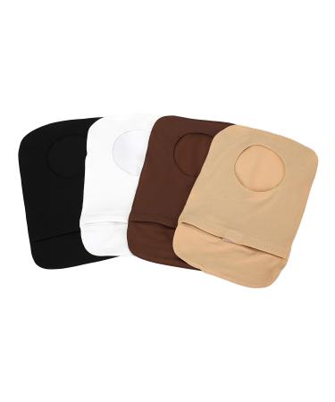 Colostomy Bag Covers with Round Opening, 4Pcs Stretchy Lightweight Ostomy Pouch of Multi-Colour Set