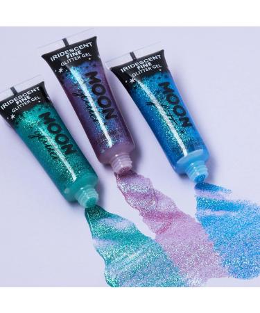 Moon Glitter Iridescent Blue Fine Glitter Gel - 12ml - For Face, Body, Hair & Nails - Cosmetic Festival Glitter Paint - Buy Online on GoSupps.com