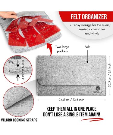 Good Life Ideas Tshirt Ruler Guide for Vinyl Alignment - T-Shirt Measurement Tool Heat Press - Easy Tee Centering Kit - 7pcs Red Gray White Black - 12 Large - Buy Online on GoSupps.com