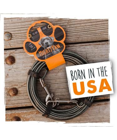 Mighty Paw 9m Dog Tie Out Cable | Chew Proof Braided Steel Tether Lead for X-Large Dogs 25-50kg | Ideal for Yard, Camping, Beach & Garden - Buy Online on GoSupps.com
