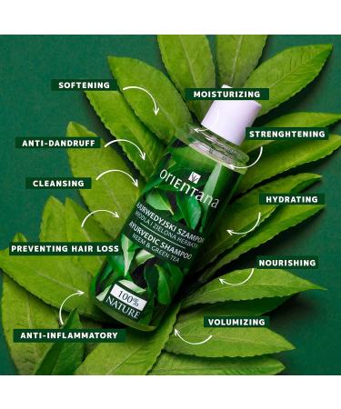 Orientana Neem & Green Tea Hair Shampoo | Natural Vegan Silicone & Sulfate-Free | 210ml | Hair Care for Loss Itching & Scales | Natural Cosmetics - Buy Online on GoSupps.com