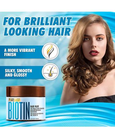 Biotin Hair Mask with Keratin, Collagen, and Argan Oil - Deep Conditioning Treatment for Dry, Damaged Hair - Hydrating Growth Mask for Split Ends - Buy Online on GoSupps.com