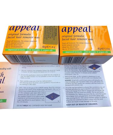 Smooth Appeal 40g Wax Original Formula Facial Hair Remover x2 - Gentle & Effective Hair Removal - Buy Online on GoSupps.com