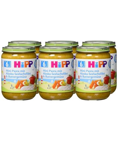 Hipp Mini-Pasta with Alaska Salmon Fillet & Butter Vegetables | 6-Pack (6 x 190g) - Premium Organic Baby Food - Buy Online on GoSupps.com