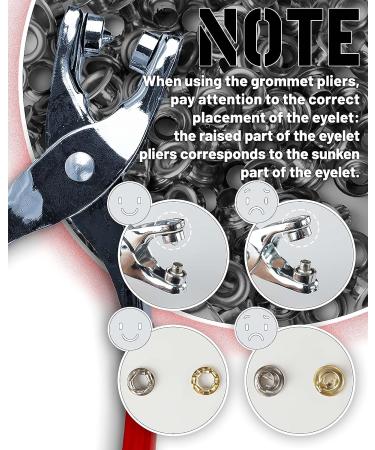 500Pcs 1/4 Inch Grommet Tool Kit with Leather Hole Punch Pliers - Gold and Silver Metal Eyelets for Leather, Shoes, Fabric, Belts - Buy Online on GoSupps.com