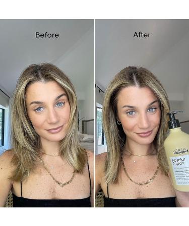 L'Oreal Professionnel Absolut Repair Shampoo 16.9 Fl Oz - Protein Hair Treatment for Dry Damaged Hair with Quinoa & Proteins - Repairs Damage, Adds Shine - Buy Online on GoSupps.com