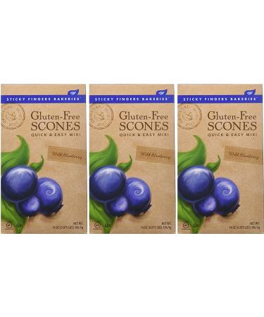 Sticky Fingers Bakeries Gluten Free Scone Mix Wild Blueberry 14oz - Pack of 3 - Buy Online on GoSupps.com