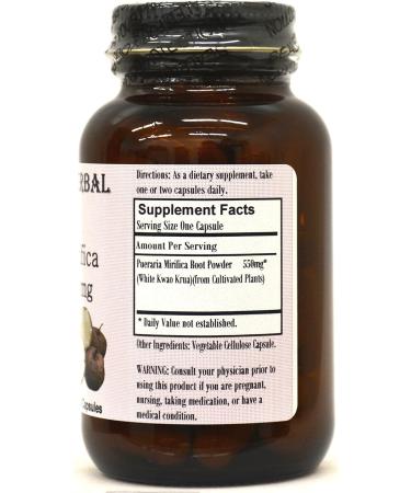 Pueraria Mirifica Herbal Elixir - 60 550mg VegiCaps - Glass Bottled, Stearate Free - Buy Online on GoSupps.com