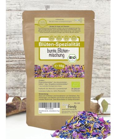 Colorful Organic Flower Mixture | 10g Edible Blossom Mix - Rose Marigold & Cornflower Petals | Direct & Friendly - Buy Online on GoSupps.com
