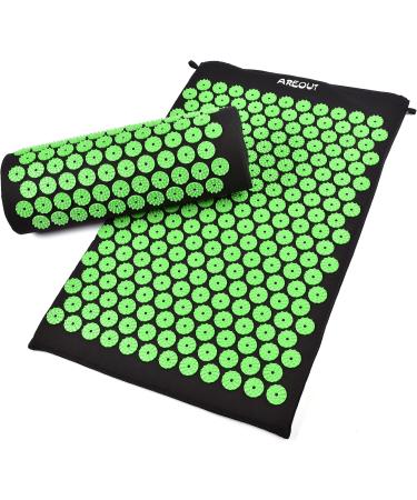 Acupressure Set: Acupuncture Mat & Pillow for Pain Relief - Unisex Green with Bag - Buy Online on GoSupps.com