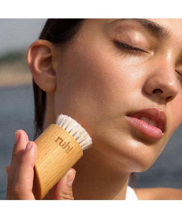 Ruhi Facial Brush for Dry Brush Massage | Made in Germany | 100% Natural Bristles | FSC-Certified Beech Wood - Buy Online on GoSupps.com