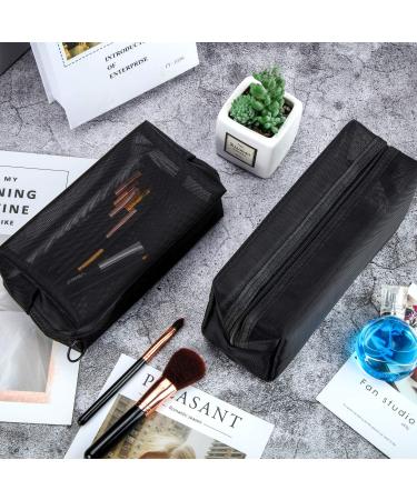6-Piece Mesh Makeup Bags Set - Portable Travel Toiletry Pouches for Home, Office & Travel - Black - Buy Online on GoSupps.com