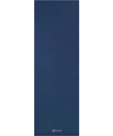 Gaiam Essentials Premium Yoga Mat with Carrier Sling - 72 L x 24 W x 1/4 Thick - Navy - Buy Online on GoSupps.com