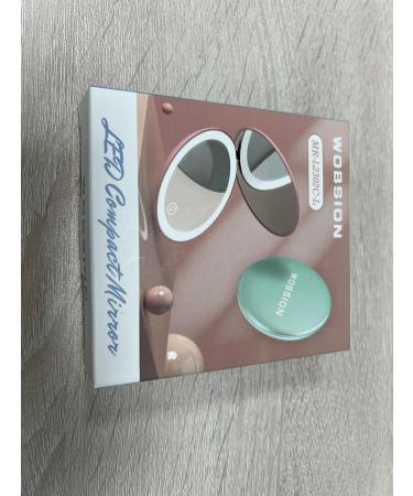 wobsion Travel Makeup Mirror with Lights Rechargeable Dimmable 26 Leds Light Mirror 1x/10x Magnification Compact Mirror with Light 4in Handheld Portable Mirror for Handbag Gifts for Girls Cyan - Buy Online on GoSupps.com