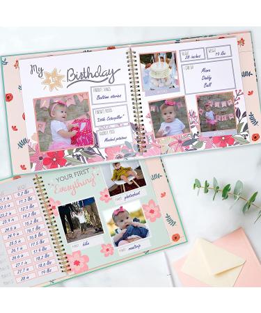 RubyRoo Baby Memory Book for Girls - 60 Page Hardcover Scrapbook for First 5 Years - Keepsake Photo Album and Milestone Journal - Perfect Baby Shower Gift - Buy Online on GoSupps.com