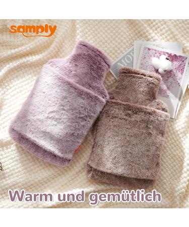 Buy Samply Hot Water Bottle with Soft Cover - 2L Purple | Ideal for Cold Nights - Perfect for Adults & Children - Buy Online on GoSupps.com
