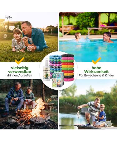 Ultimate Mosquito Protection Set: 20 Bracelets 90 Stickers & DEET-Free Spray - Reusable Mosquito Repellent Solutions - Buy Online on GoSupps.com