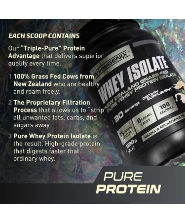 New Zealand Grass Fed Whey Protein Isolate Powder - Low Carb Low Calorie High Protein for Muscle Growth | Chocolate & Vanilla Flavors | Organic Post Workout Recovery - Buy Online on GoSupps.com