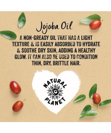 Natural Planet Jojoba Oil 100ml - Cold Pressed, 100% Pure & Vegan for Hair Growth, Eyebrow, and Eyelash Care - Buy Online on GoSupps.com
