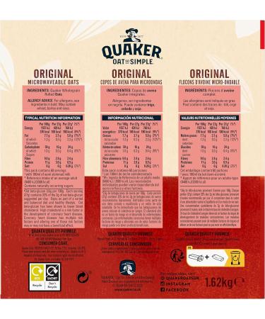 Quaker Oats Oat So Simple Original Porridge Sachets - Case of 60, 27g Each - Buy Online on GoSupps.com