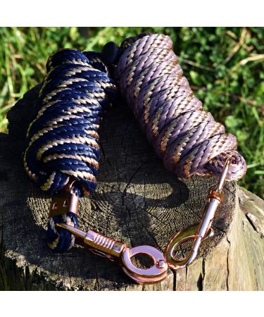 Leadership Horse Start Hardrosis Gold PP 2m Trick Line with Panic & Carabin Hooks - Ideal for Horses Ponies Donkeys & Goats (Brown/Rose Gold) - Buy Online on GoSupps.com