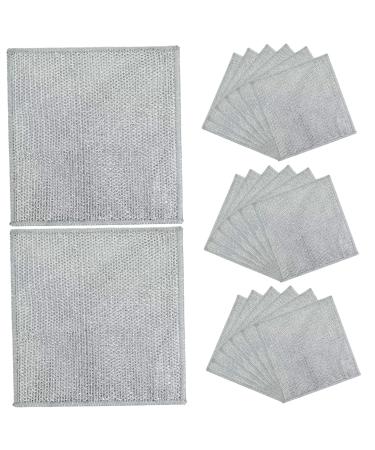 20PCS Wire Dishwashing Rag 8x8 Oil Resistant Non Scratch Steel Wool Pads Dual Layer Fast Drying Reusable Wet and Dry Steel Scrubber