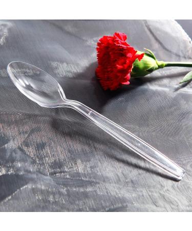 400pcs Disposable Clear Plastic Silverware Set - 200 Forks and 200 Spoons - Supernal Crystal Cutlery - Buy Online on GoSupps.com