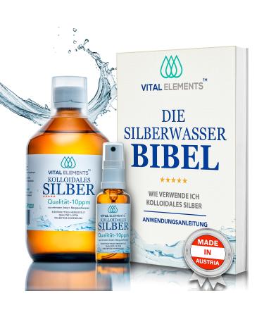 Colloidal silver | Silver water | 500ml | 10 ppm | HIGH DOSE | in brown glass bottle with 30ml spray | Free E-BOOK