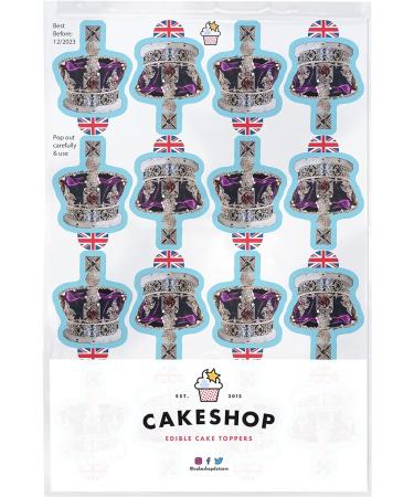 *3 for 2 offer* Cakeshop 24 x 4cm King Charles III 3rd Coronation Stand-Up Crown Photo Edible Cupcake Toppers Cake Decorations - Premium Wafer Precut - Buy Online on GoSupps.com