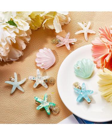 12-Piece Shell Pearl Starfish Seashell Hair Clip Set - Beach Wedding Accessory - Buy Online on GoSupps.com