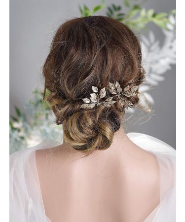 Kercisbeauty 2pcs Simple Leaf Hair Pins - Elegant Wedding & Bridesmaid Headpiece for Prom - Buy Online on GoSupps.com