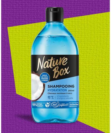 Nature Box - Coconut Hydration Shampoo - Normal to dry hair - Vegan formula - 98% ingredients of natural origin - 250 ml container - Buy Online on GoSupps.com