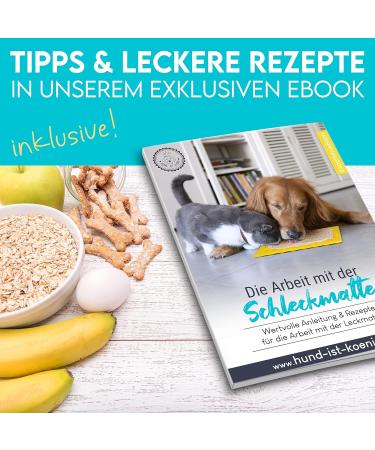 Dog is K nig Leak Mat for Dogs - Patented Suction Cup Design 2-Pack (22x22cm) with Spatula & Recipes Book - Food-Safe & Dishwasher-Resistant in Mint Green & Habanero Yellow - Buy Online on GoSupps.com