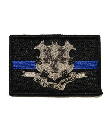 Subdued Thin Blue Line Connecticut State Flag Patch