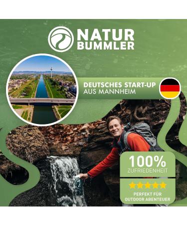 Natural Bumper Water Filter Bottle 750ml - CO2-Neutral Kills 99.99% Bacteria & Germs - Ideal for Camping & Survival with Hanging Hook & Folding Function - Buy Online on GoSupps.com