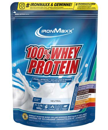 Ironmaxx 100% whey protein powder - neutral 500g bag |Suck -reduced water -soluble protein powder from whey protein |many different flavors