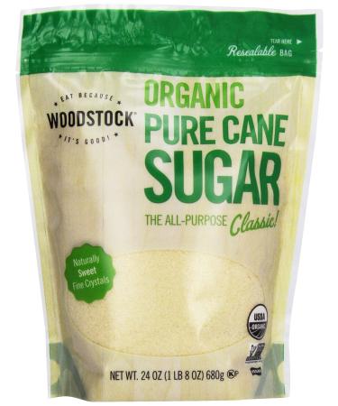 Woodstock Evap Sugar Pure Cane Granulated At least 95 Organic 24 oz