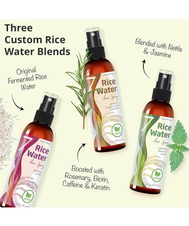 Nettle-Jasmine Fermented Rice Water Spray for Hair Growth - 4 fl oz - Vegan Formula for Thicker, Longer Hair - Men & Women - Buy Online on GoSupps.com