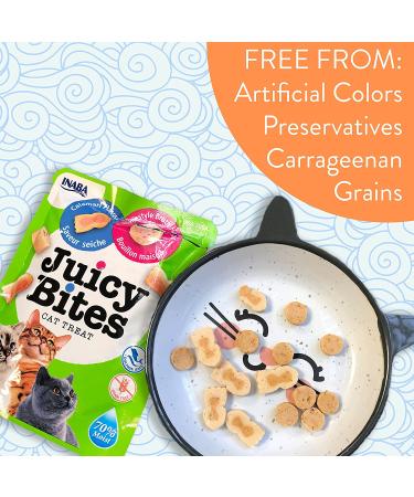 INABA Juicy Bites Grain-Free Soft Moist Chewy Cat Treats with Vitamin E and Green Tea Extract - 0.4 oz per Pouch - 18 Pouches (3 per Bag) - Tuna and Chicken Flavor - Buy Online on GoSupps.com