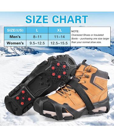 Tungsten Steel Ice Cleats for Shoes & Boots | Snow Grippers for Men Women Kids | Anti-Slip Crampons for Winter Fishing, Walking, Running | Size L (Men 8-11/Women 9.5-12.5) - Buy Online on GoSupps.com